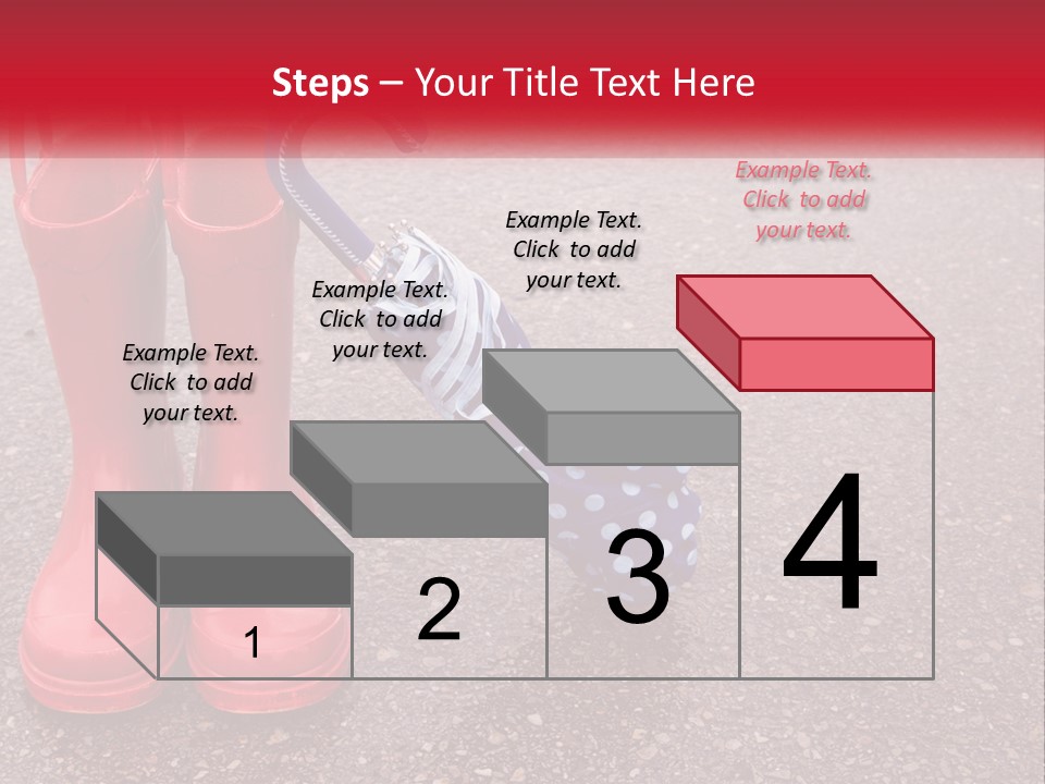 A Pair Of Red Rain Boots With An Umbrella PowerPoint Template