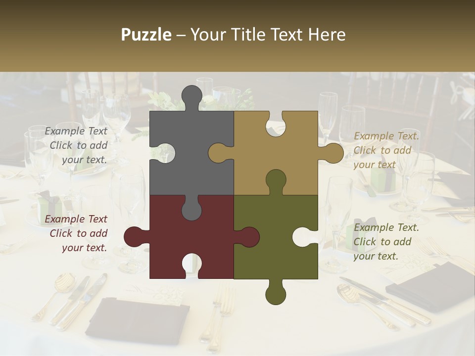 A Table With Place Settings And Place Cards On It PowerPoint Template