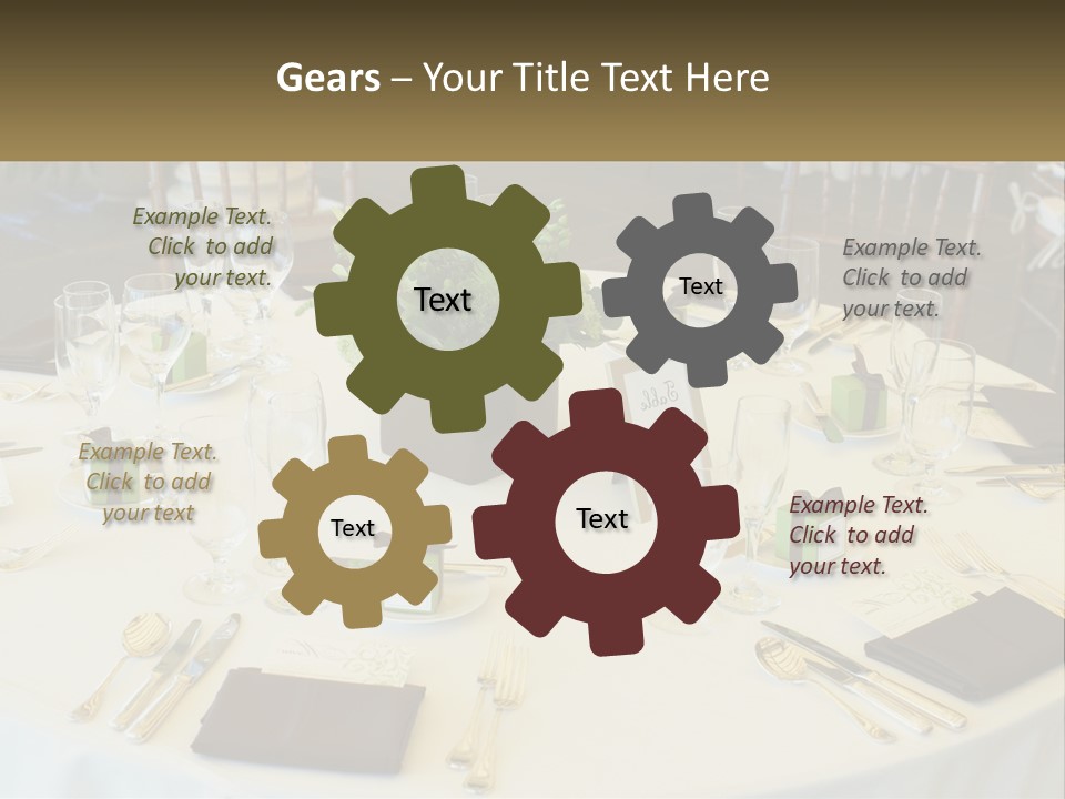 A Table With Place Settings And Place Cards On It PowerPoint Template