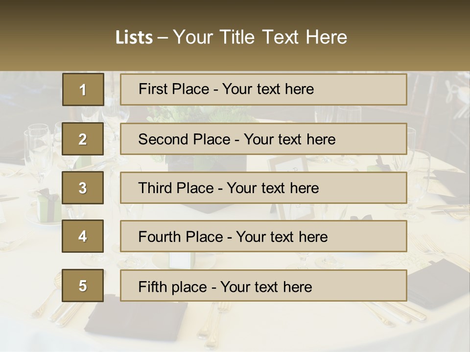 A Table With Place Settings And Place Cards On It PowerPoint Template