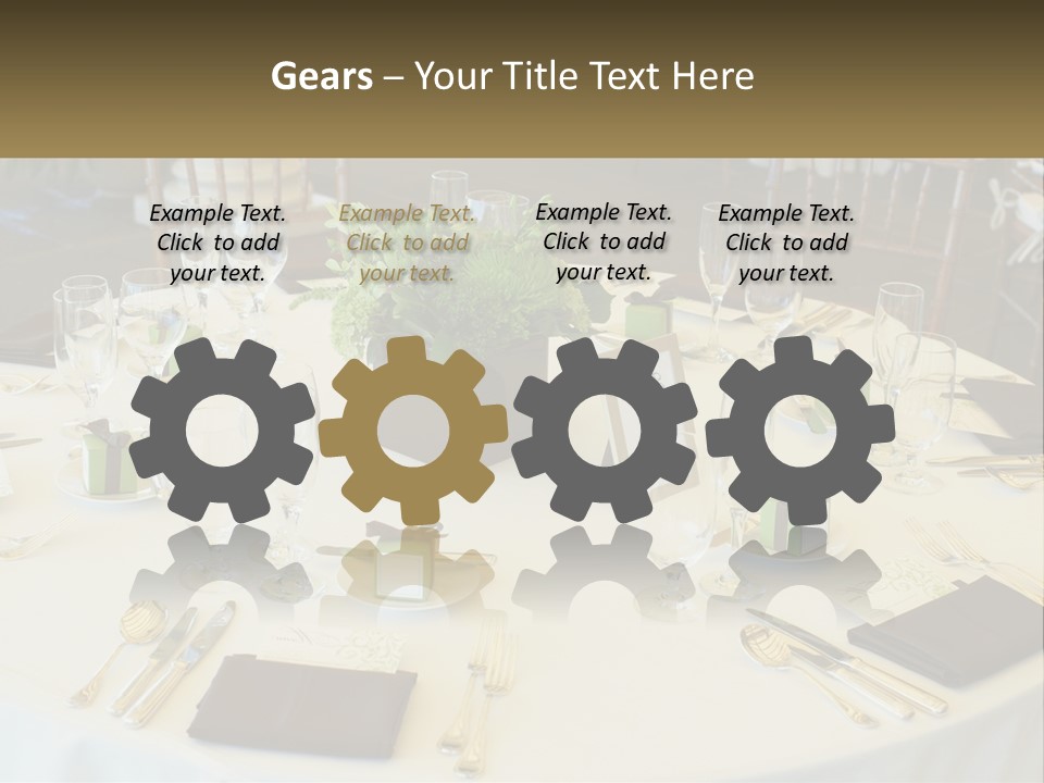 A Table With Place Settings And Place Cards On It PowerPoint Template