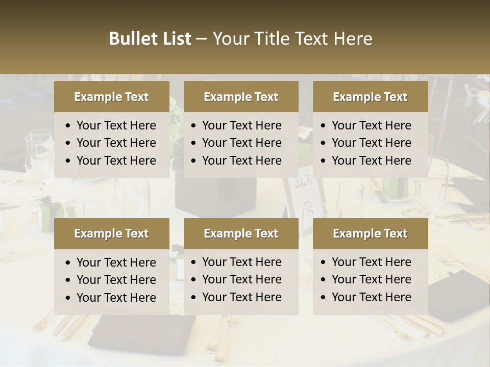 A Table With Place Settings And Place Cards On It PowerPoint Template