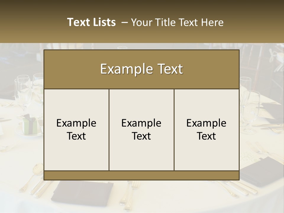 A Table With Place Settings And Place Cards On It PowerPoint Template