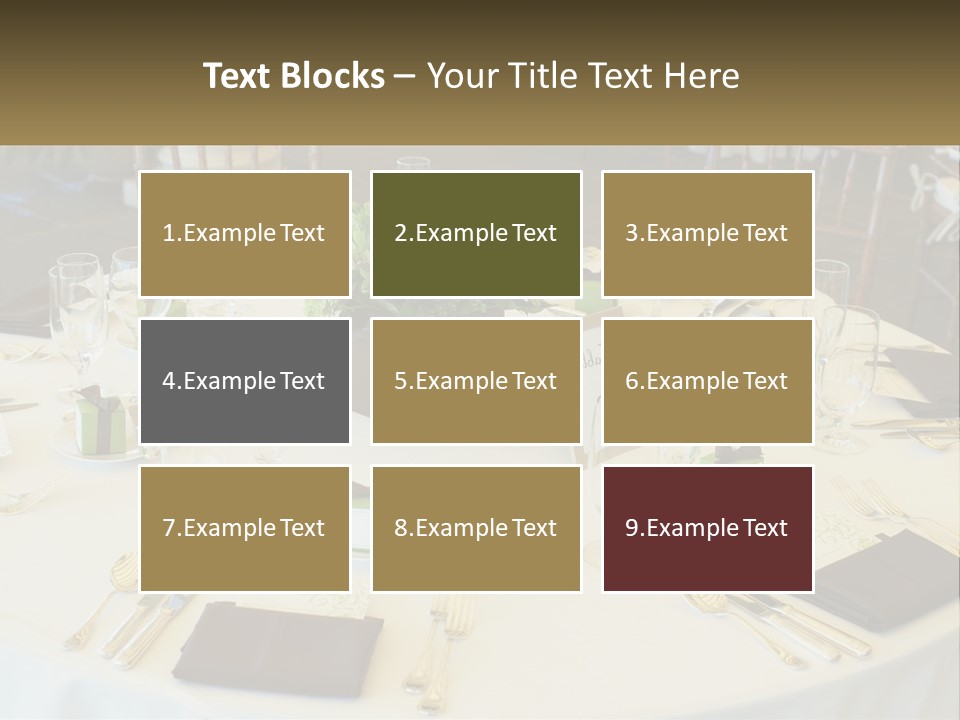 A Table With Place Settings And Place Cards On It PowerPoint Template