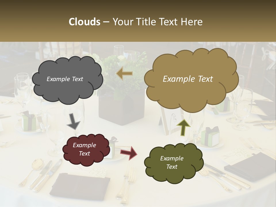 A Table With Place Settings And Place Cards On It PowerPoint Template