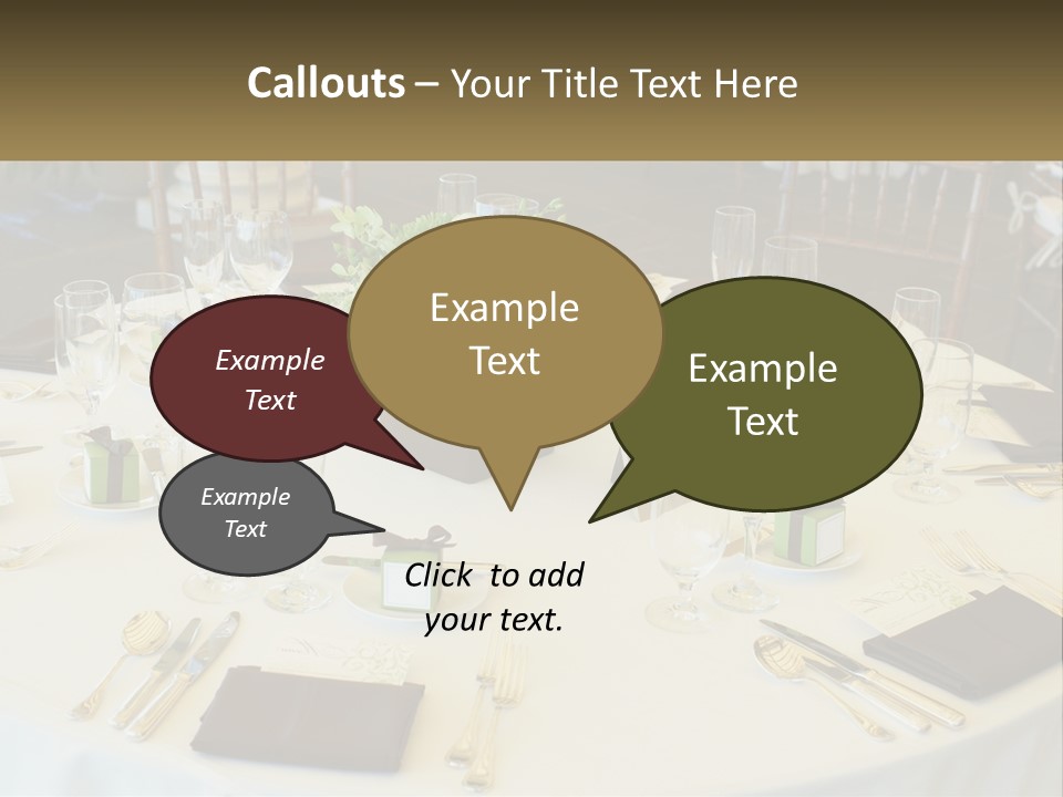 A Table With Place Settings And Place Cards On It PowerPoint Template