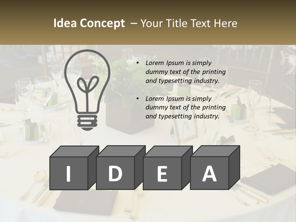 A Table With Place Settings And Place Cards On It PowerPoint Template