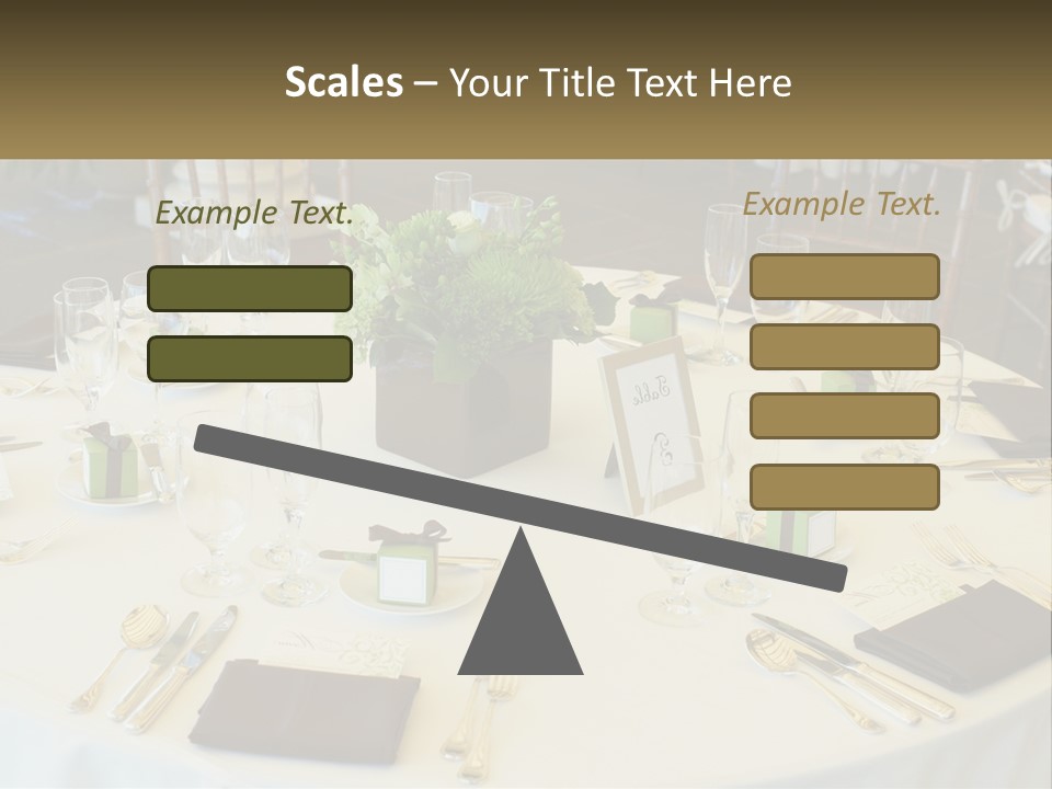 A Table With Place Settings And Place Cards On It PowerPoint Template