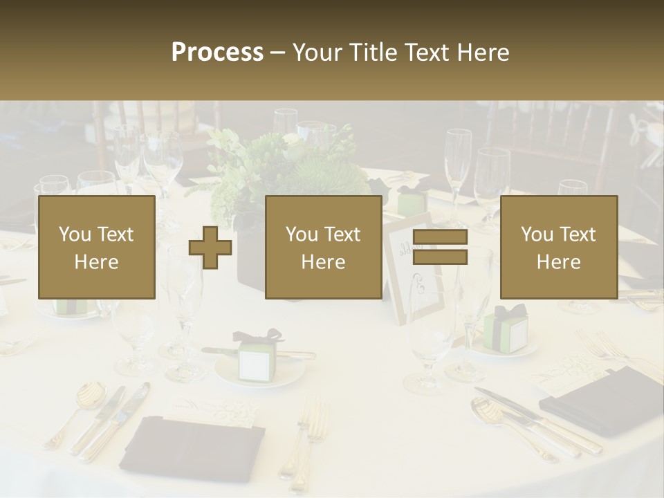 A Table With Place Settings And Place Cards On It PowerPoint Template