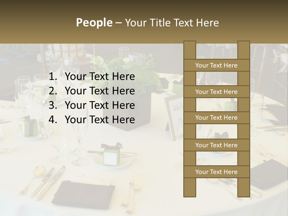A Table With Place Settings And Place Cards On It PowerPoint Template