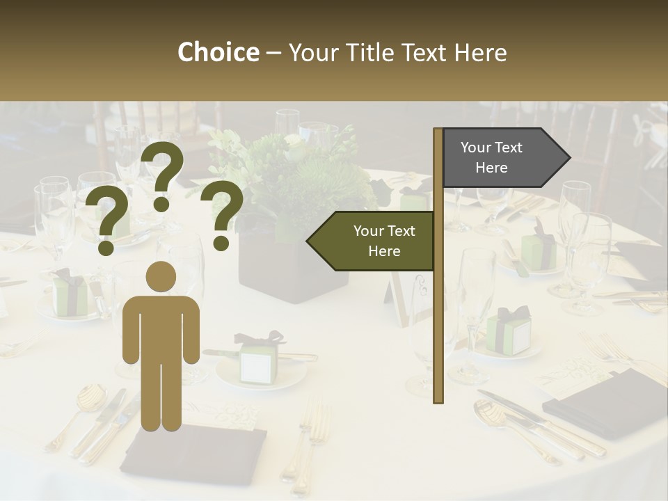 A Table With Place Settings And Place Cards On It PowerPoint Template
