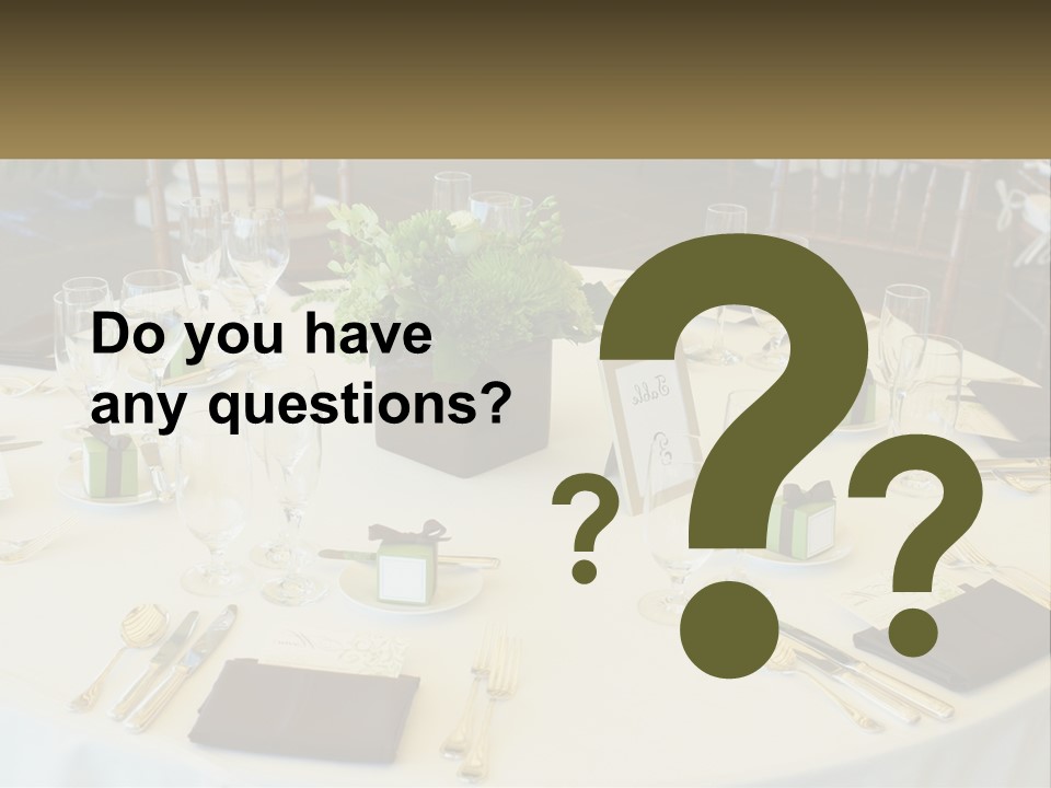 A Table With Place Settings And Place Cards On It PowerPoint Template