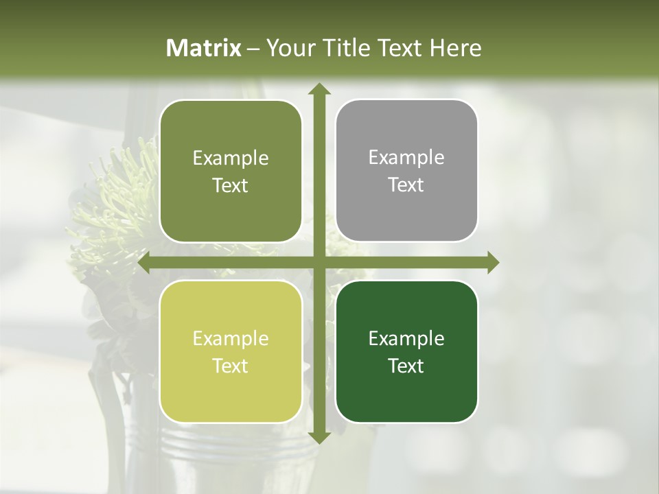 A Green And White Flower Arrangement In A Vase PowerPoint Template