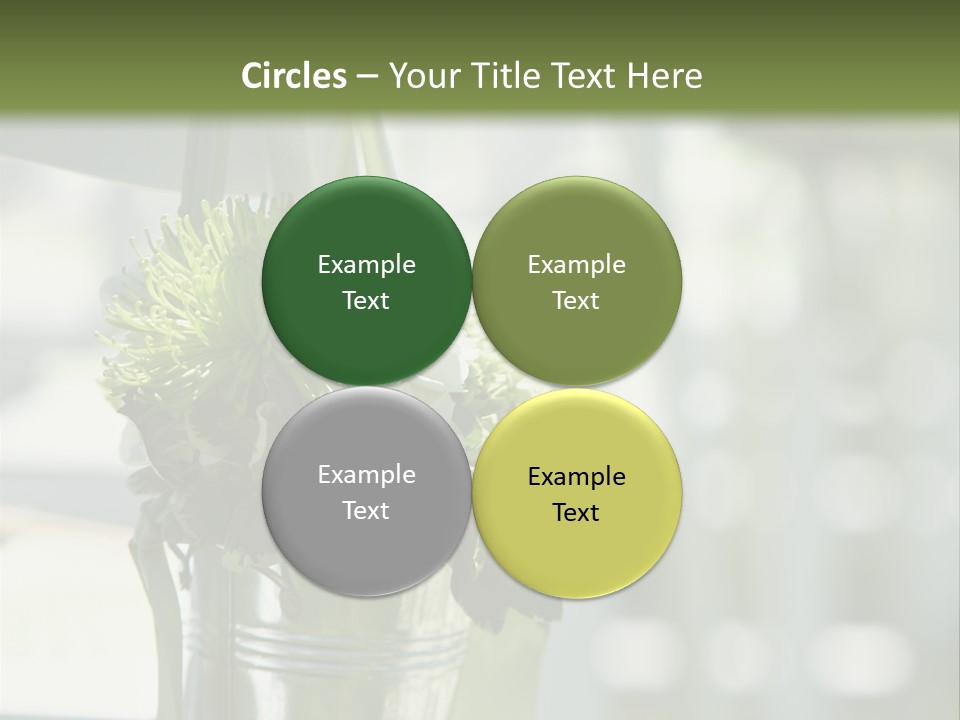 A Green And White Flower Arrangement In A Vase PowerPoint Template