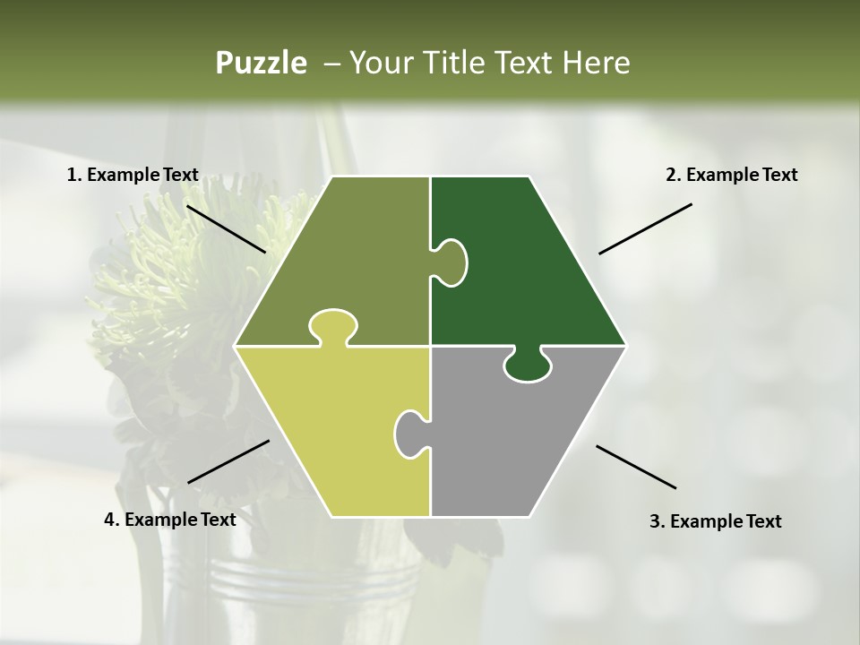 A Green And White Flower Arrangement In A Vase PowerPoint Template