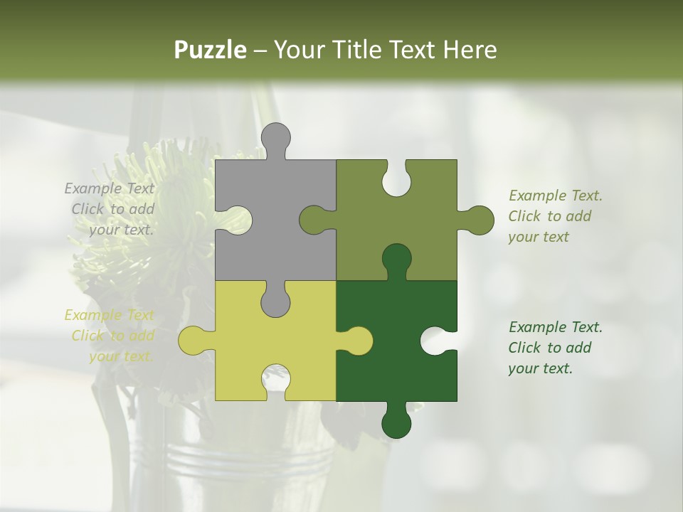 A Green And White Flower Arrangement In A Vase PowerPoint Template