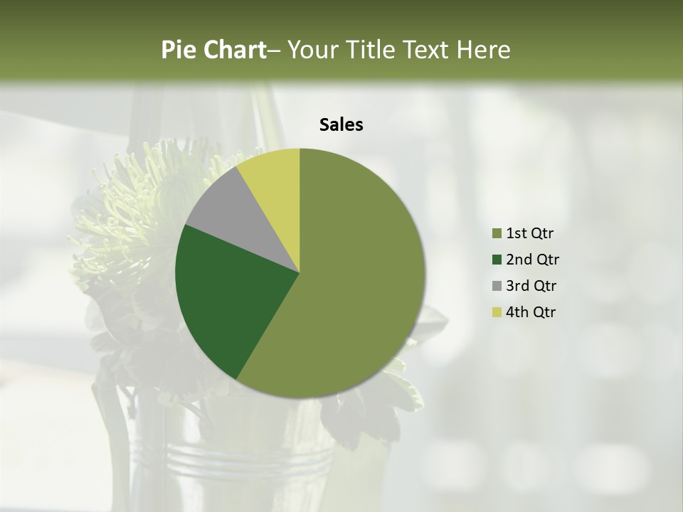 A Green And White Flower Arrangement In A Vase PowerPoint Template