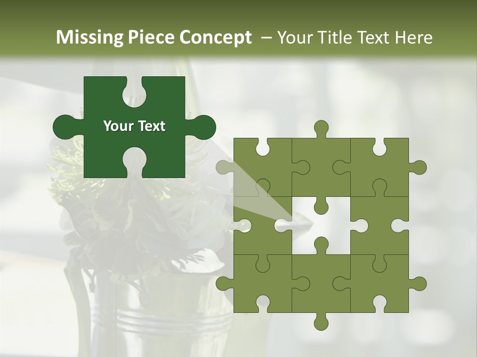 A Green And White Flower Arrangement In A Vase PowerPoint Template