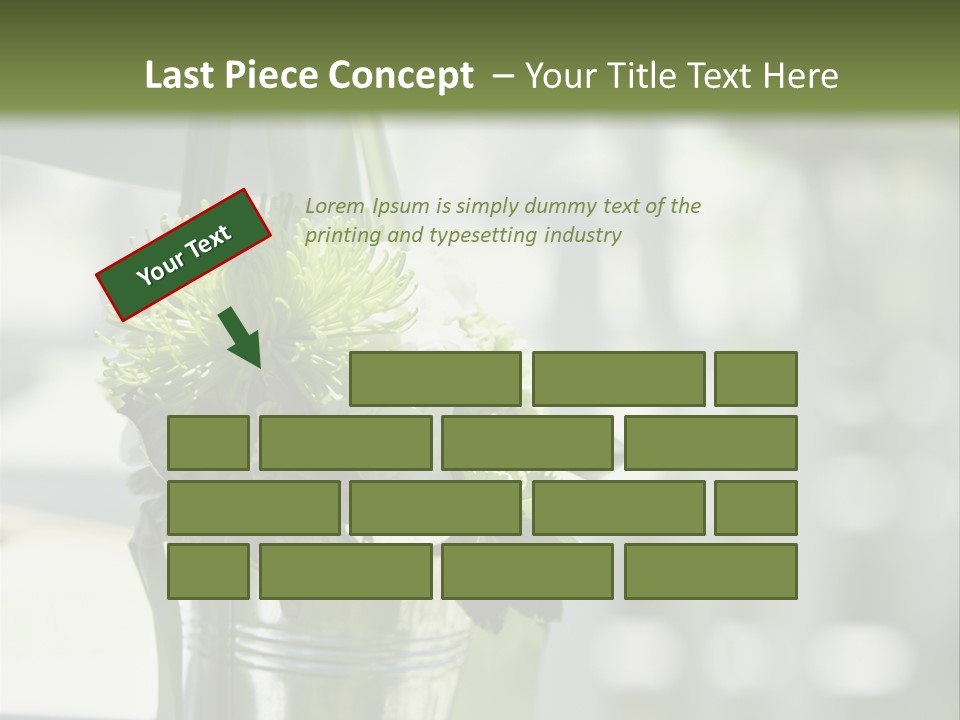 A Green And White Flower Arrangement In A Vase PowerPoint Template