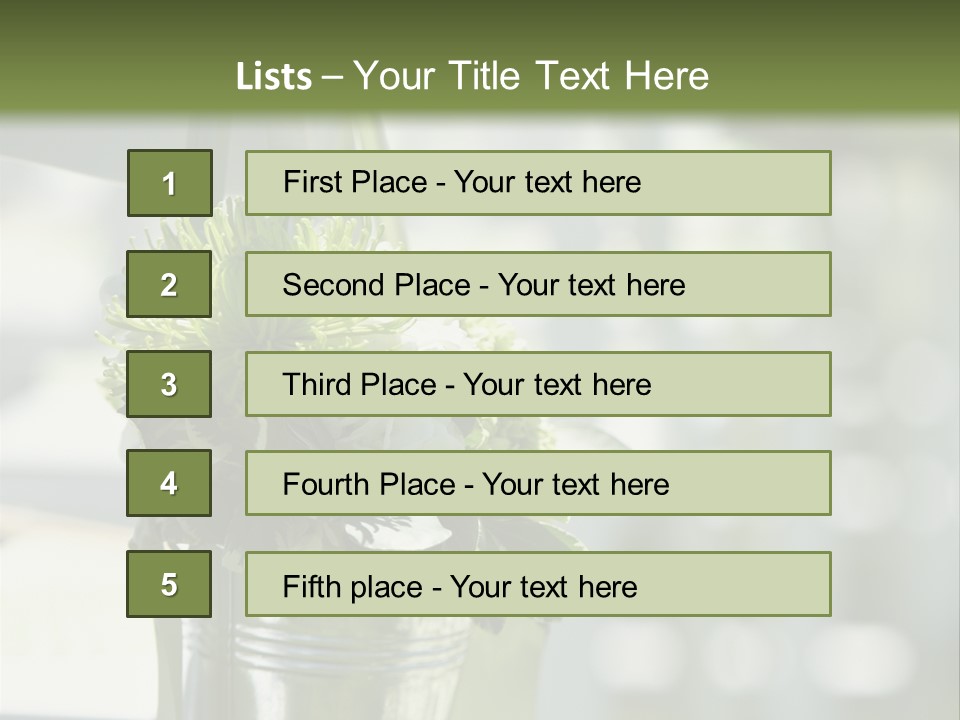A Green And White Flower Arrangement In A Vase PowerPoint Template