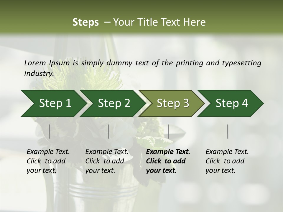 A Green And White Flower Arrangement In A Vase PowerPoint Template