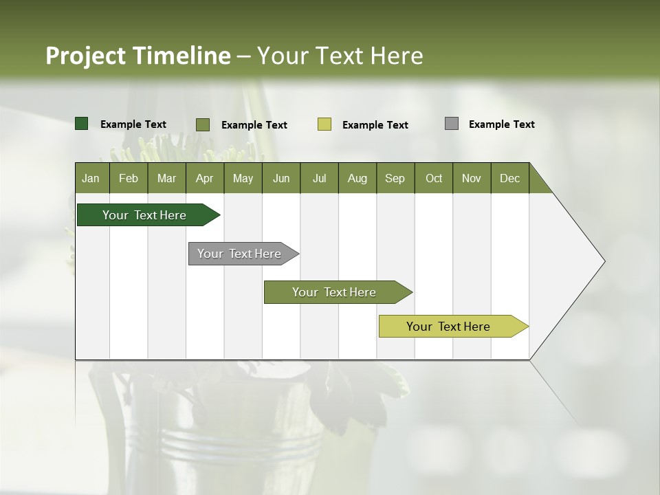 A Green And White Flower Arrangement In A Vase PowerPoint Template