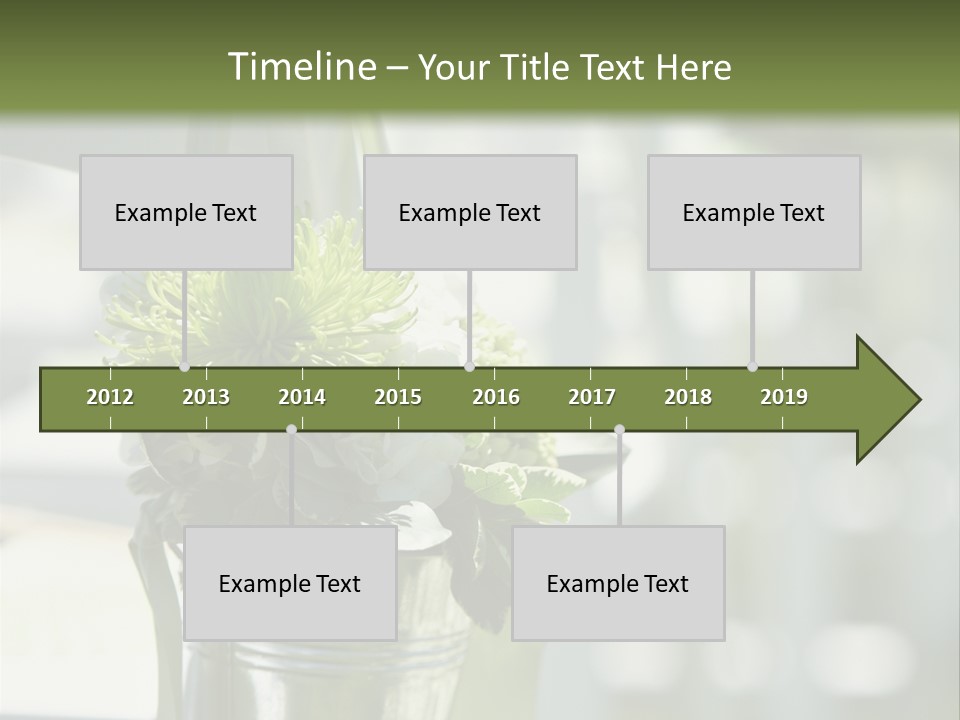 A Green And White Flower Arrangement In A Vase PowerPoint Template