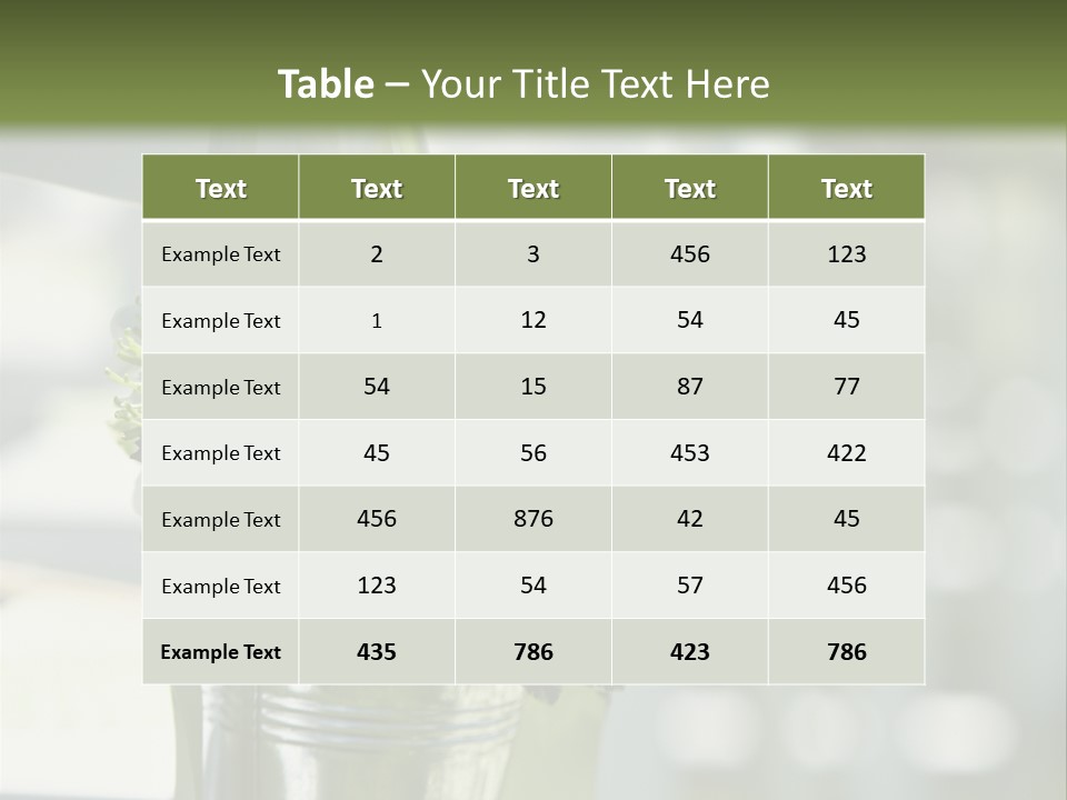 A Green And White Flower Arrangement In A Vase PowerPoint Template