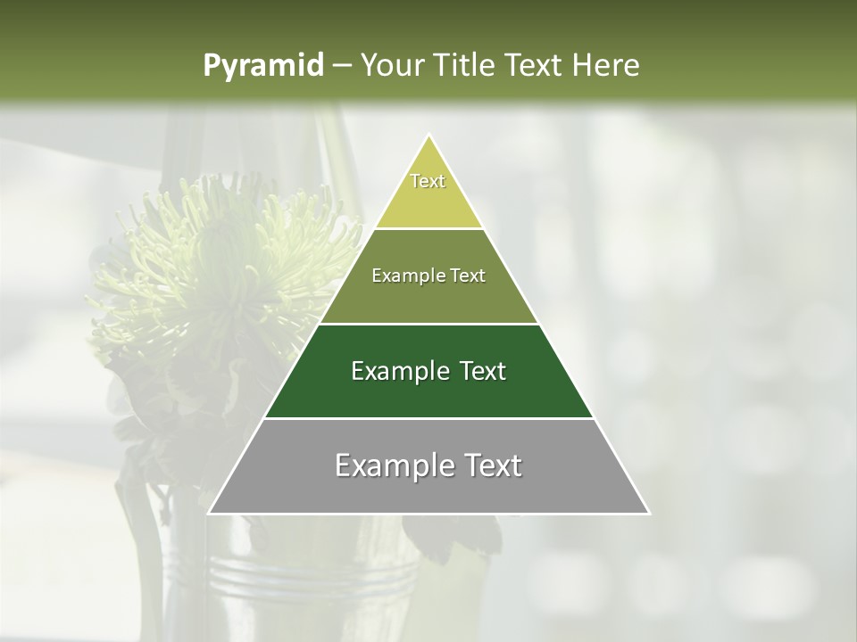 A Green And White Flower Arrangement In A Vase PowerPoint Template