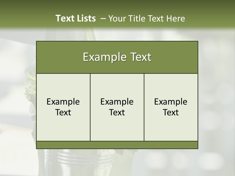 A Green And White Flower Arrangement In A Vase PowerPoint Template