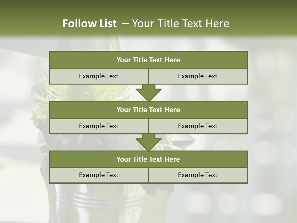 A Green And White Flower Arrangement In A Vase PowerPoint Template