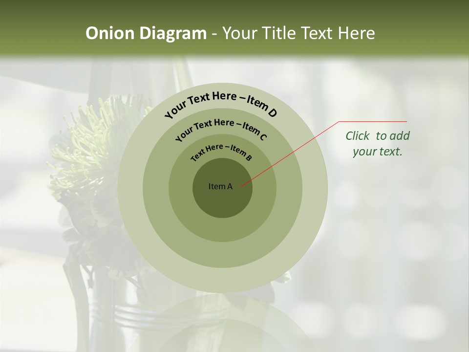 A Green And White Flower Arrangement In A Vase PowerPoint Template