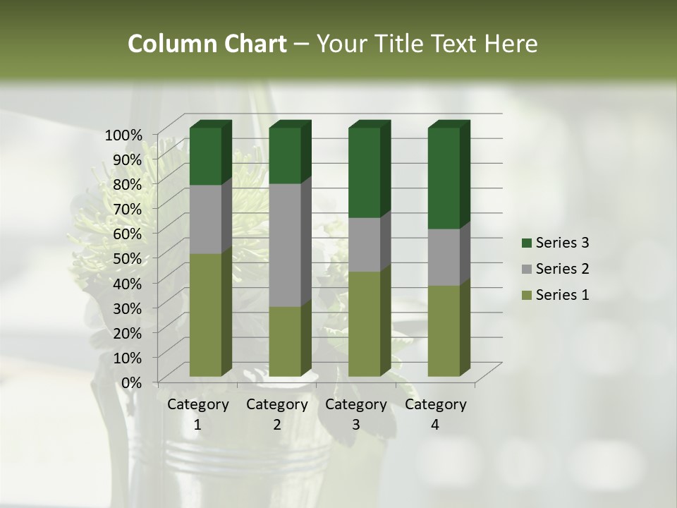 A Green And White Flower Arrangement In A Vase PowerPoint Template