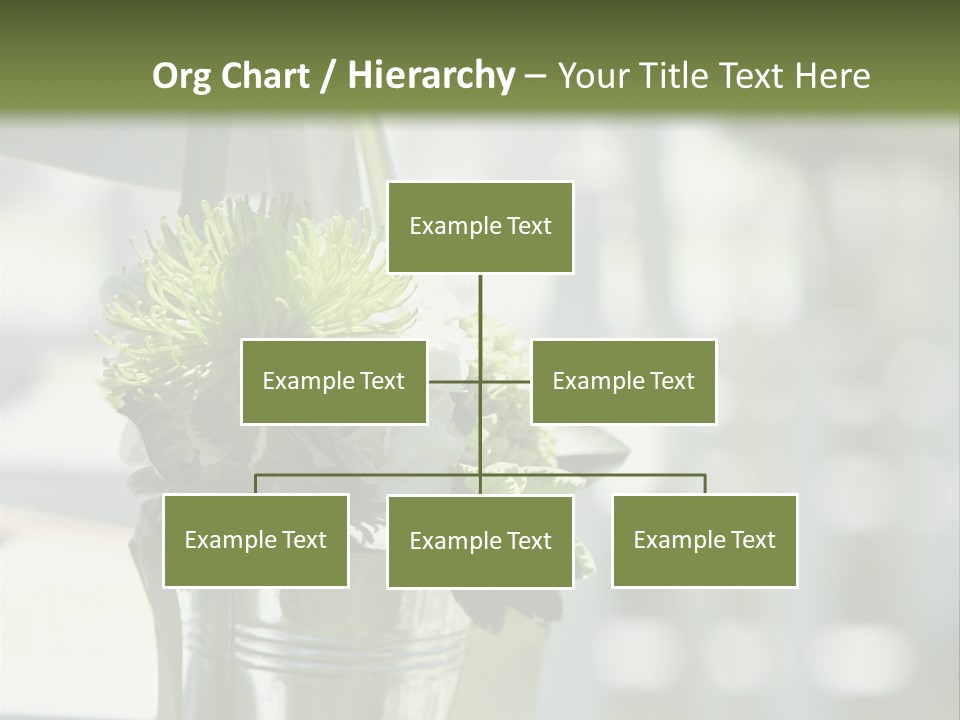 A Green And White Flower Arrangement In A Vase PowerPoint Template