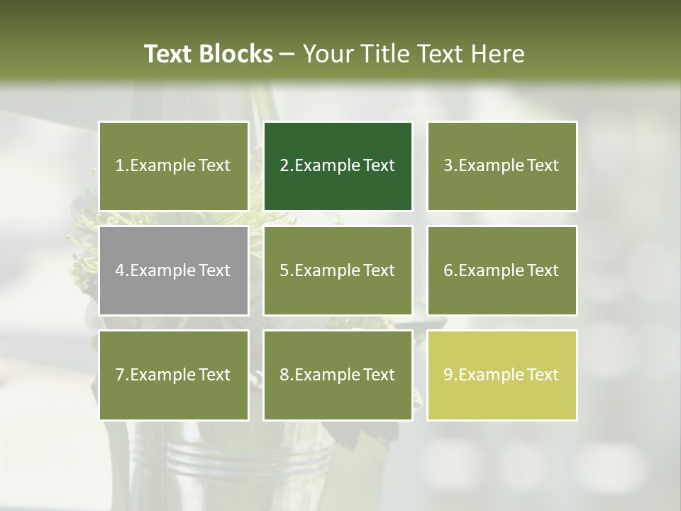 A Green And White Flower Arrangement In A Vase PowerPoint Template