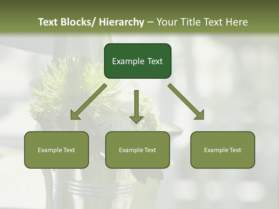 A Green And White Flower Arrangement In A Vase PowerPoint Template