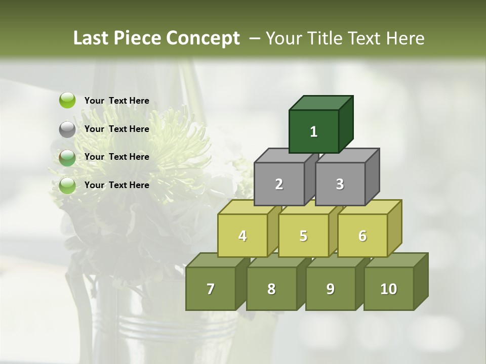 A Green And White Flower Arrangement In A Vase PowerPoint Template
