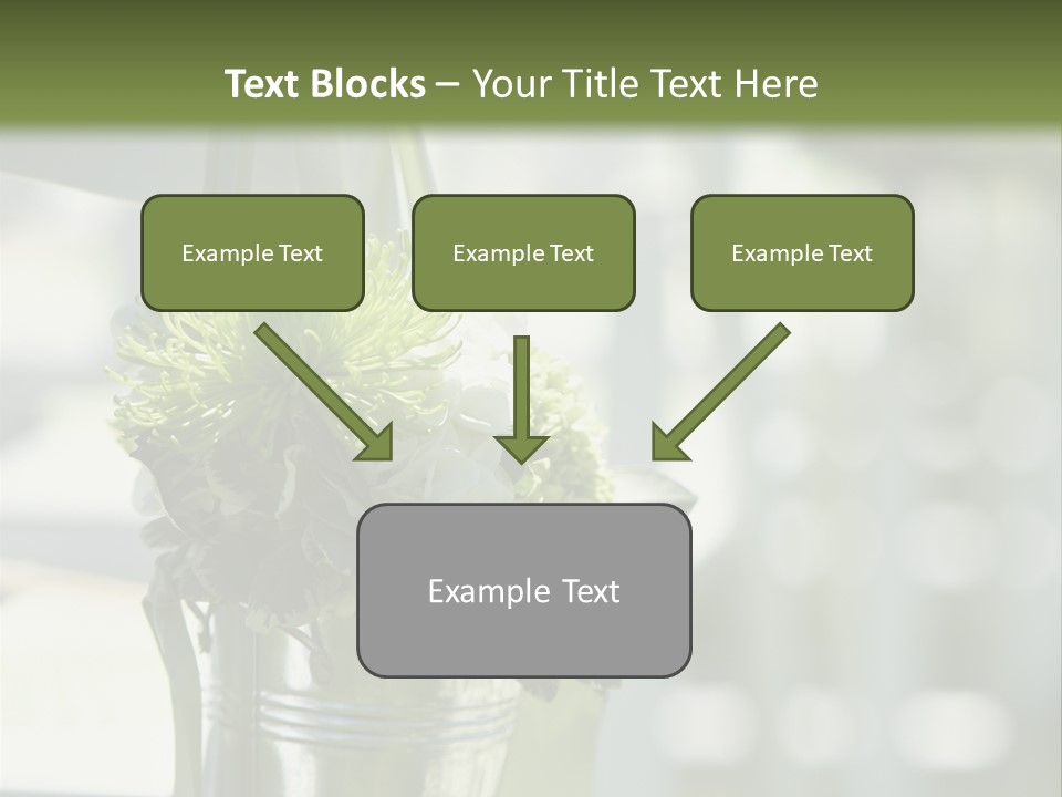 A Green And White Flower Arrangement In A Vase PowerPoint Template