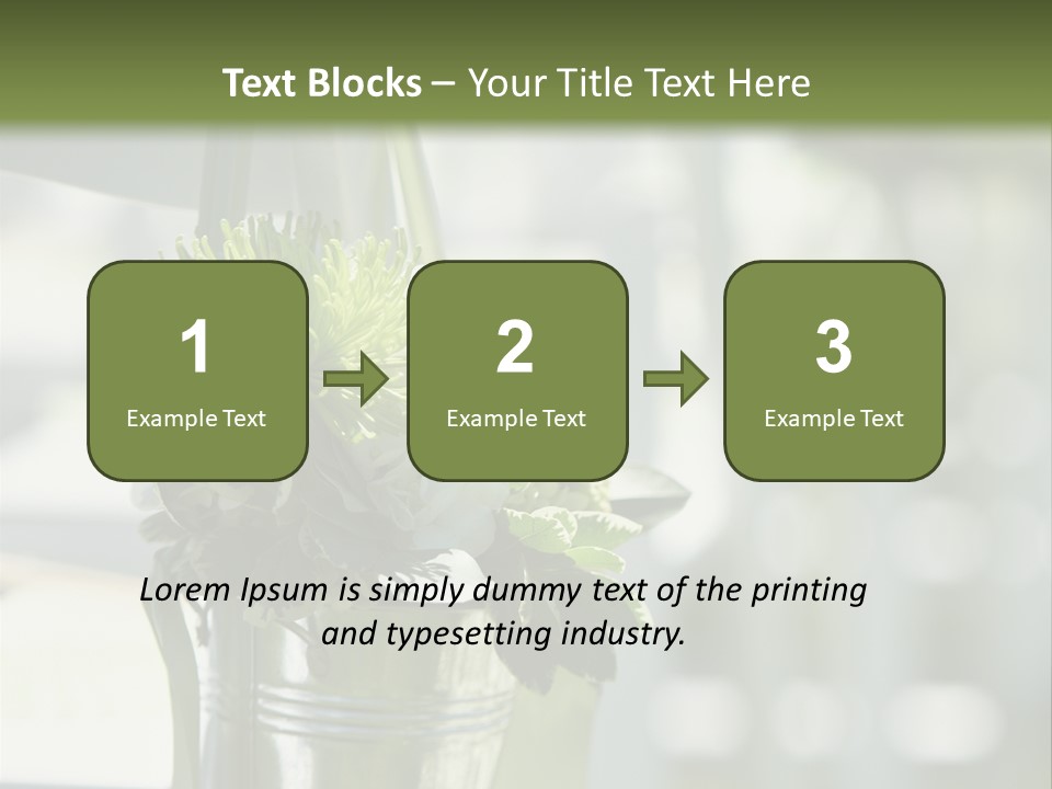 A Green And White Flower Arrangement In A Vase PowerPoint Template