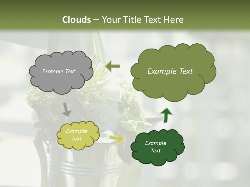 A Green And White Flower Arrangement In A Vase PowerPoint Template