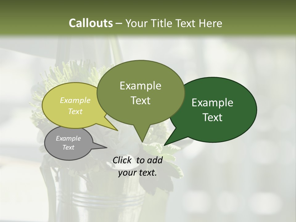 A Green And White Flower Arrangement In A Vase PowerPoint Template
