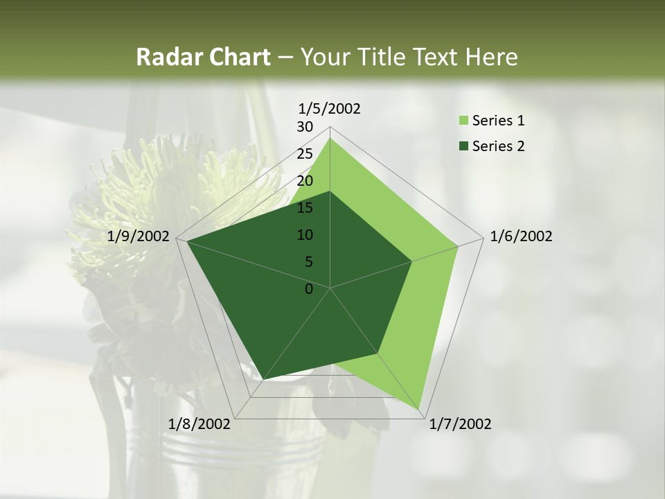 A Green And White Flower Arrangement In A Vase PowerPoint Template