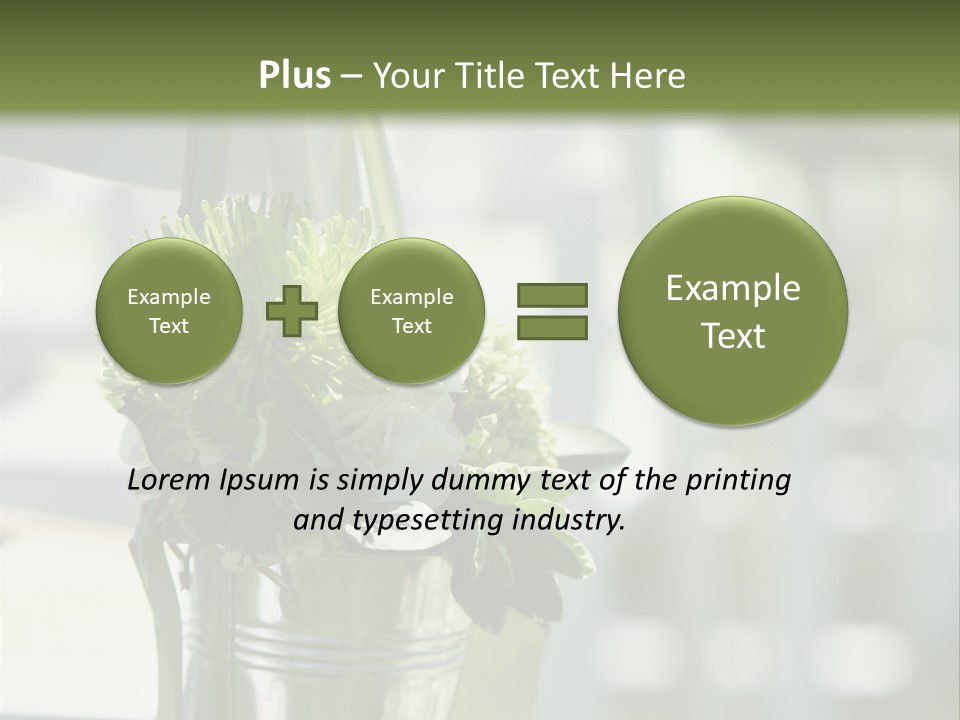A Green And White Flower Arrangement In A Vase PowerPoint Template