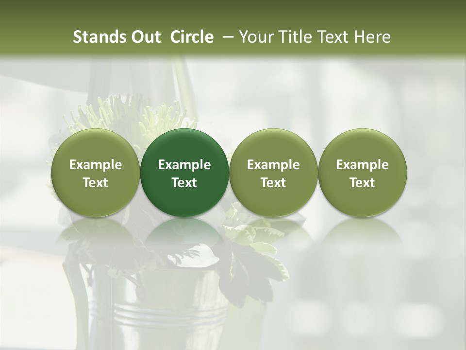 A Green And White Flower Arrangement In A Vase PowerPoint Template