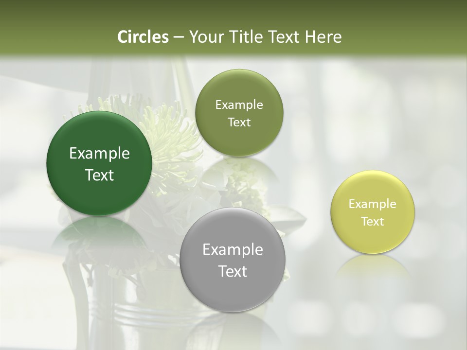 A Green And White Flower Arrangement In A Vase PowerPoint Template
