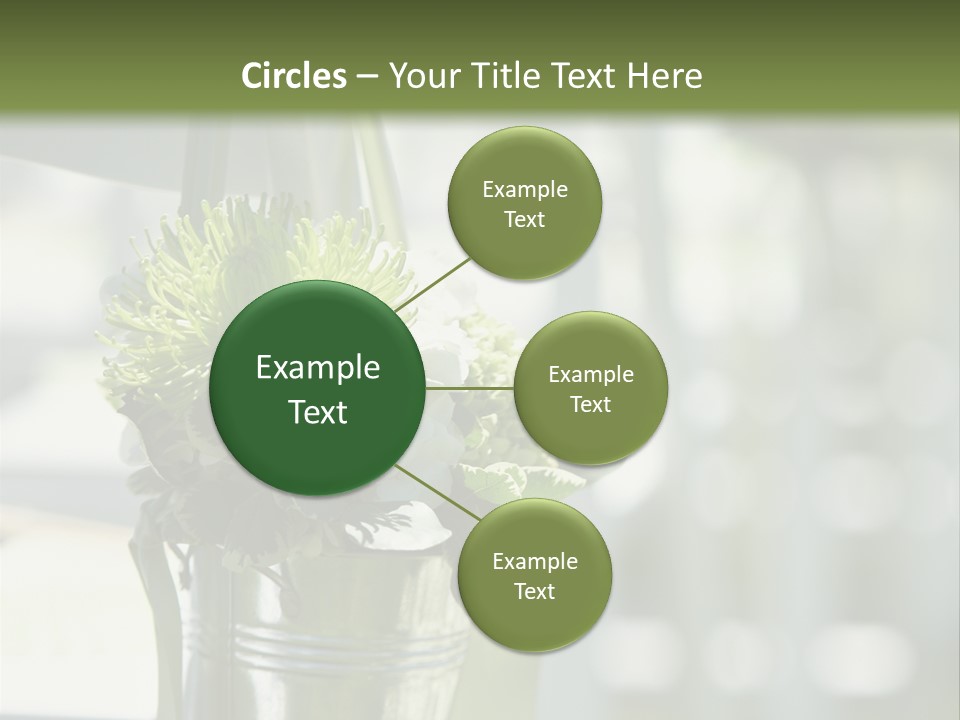 A Green And White Flower Arrangement In A Vase PowerPoint Template