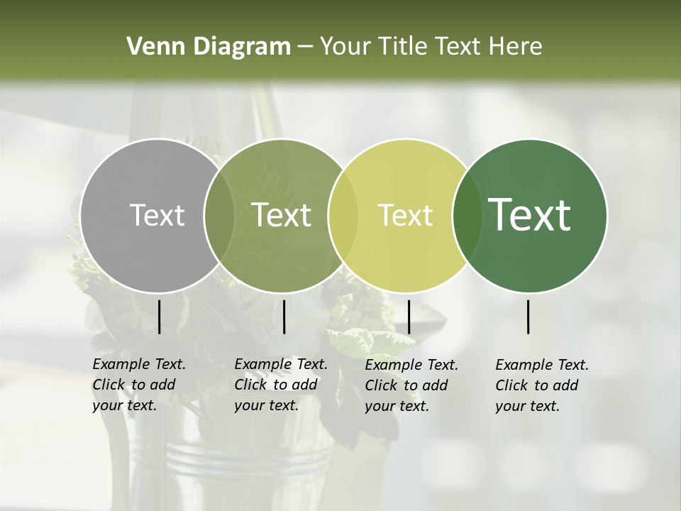 A Green And White Flower Arrangement In A Vase PowerPoint Template