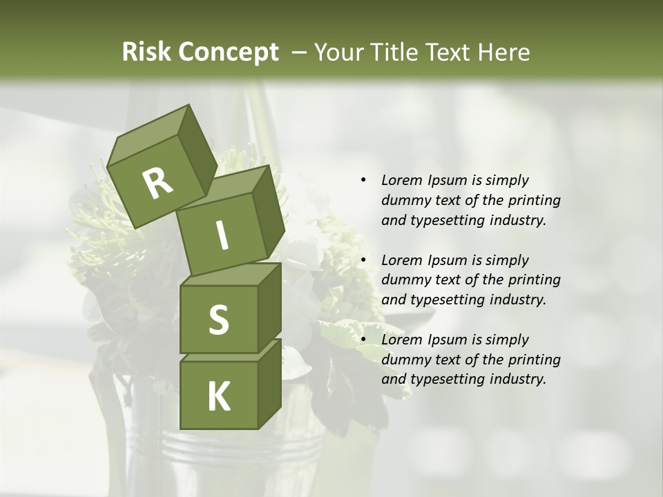 A Green And White Flower Arrangement In A Vase PowerPoint Template