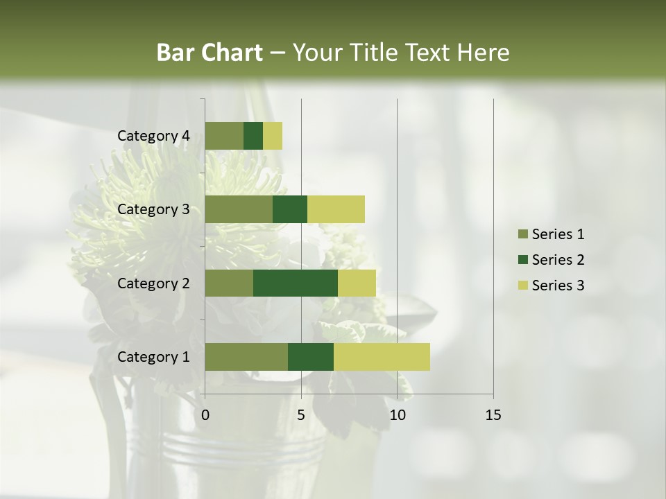 A Green And White Flower Arrangement In A Vase PowerPoint Template
