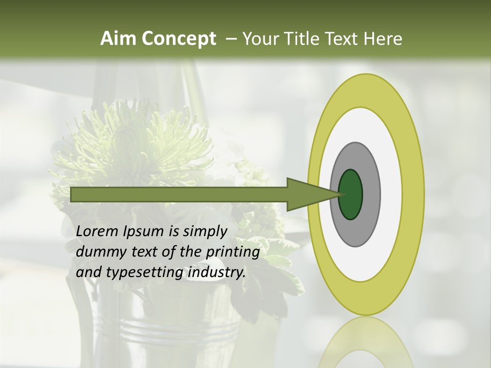 A Green And White Flower Arrangement In A Vase PowerPoint Template
